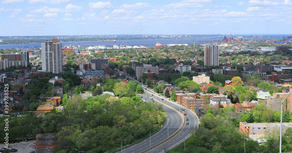 Hamilton, Ontario expressway on a fine day