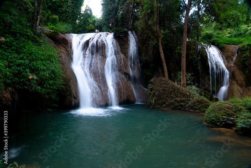 Waterfalls in the jungle of Thailand The abundance of forests