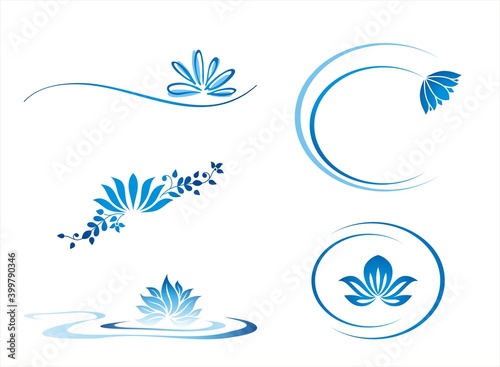 Fototapeta Naklejka Na Ścianę i Meble -  water lily , Buddha , Eco friendly business logo	