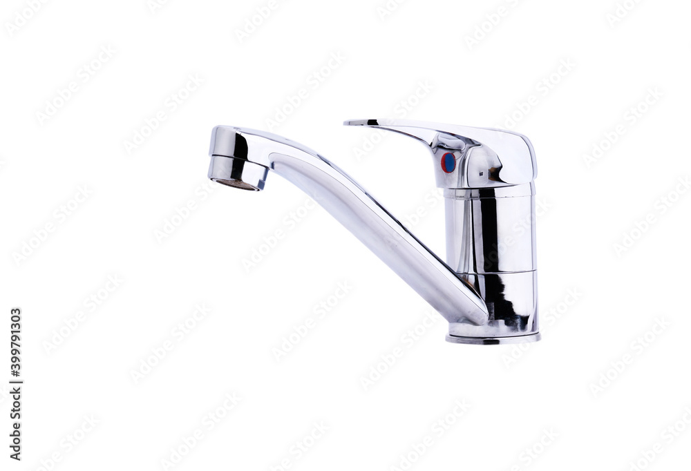 Modern stainless steel tap. Isolated on white background Modern stainless steel tap. Isolated on white background