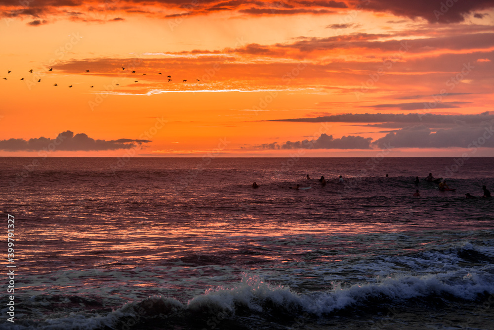 sunset on the sea