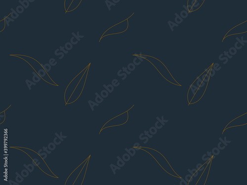 Abstract golden leaf seamless pattern design