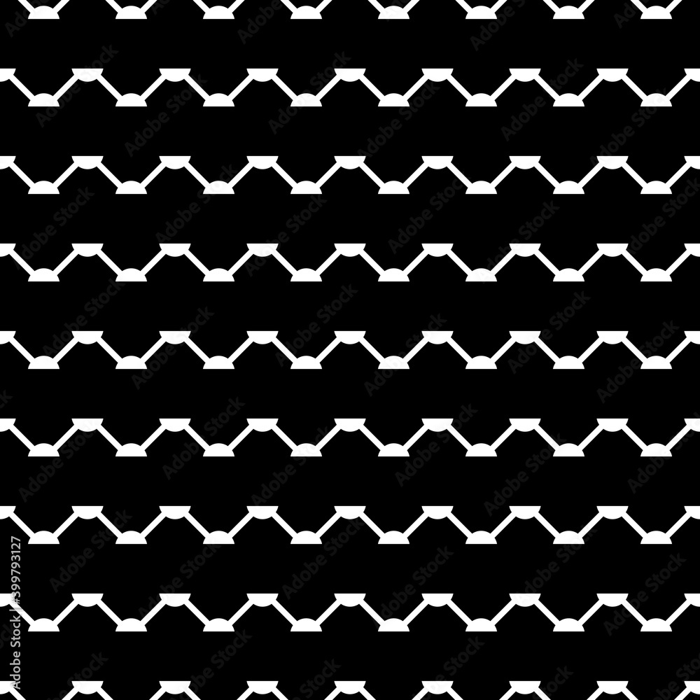 Zigzag lines seamless ornament. Curves pattern. Jagged stripes motif. Ethnic background. Folk image. Geometric ornate. Digital paper, textile print, web design, abstract illustration. Vector artwork