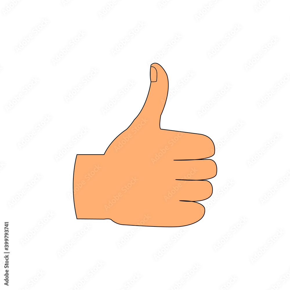 Skin Color Thumbs Up on A White Backdrop Skin Color Thumbs Up on A White Backdrop