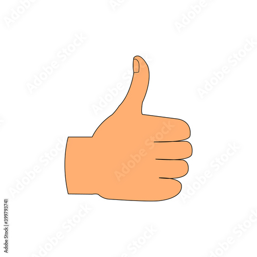 Skin Color Thumbs Up on A White Backdrop