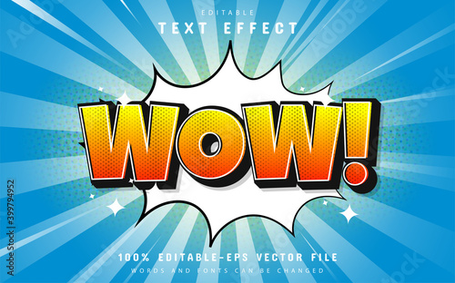 Wow text effect comic style