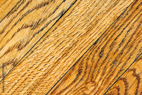 Antique parquet floor. Natural oak tree texture. Wooden background with organic pattern vintage planks. Macro photography, up view.