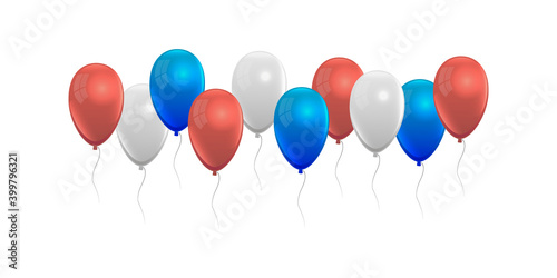 Abstract realistic balloons in usa colors
