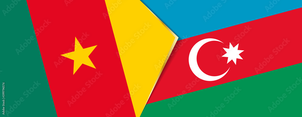 Cameroon and Azerbaijan flags, two vector flags. Cameroon and Azerbaijan flags, two vector flags.