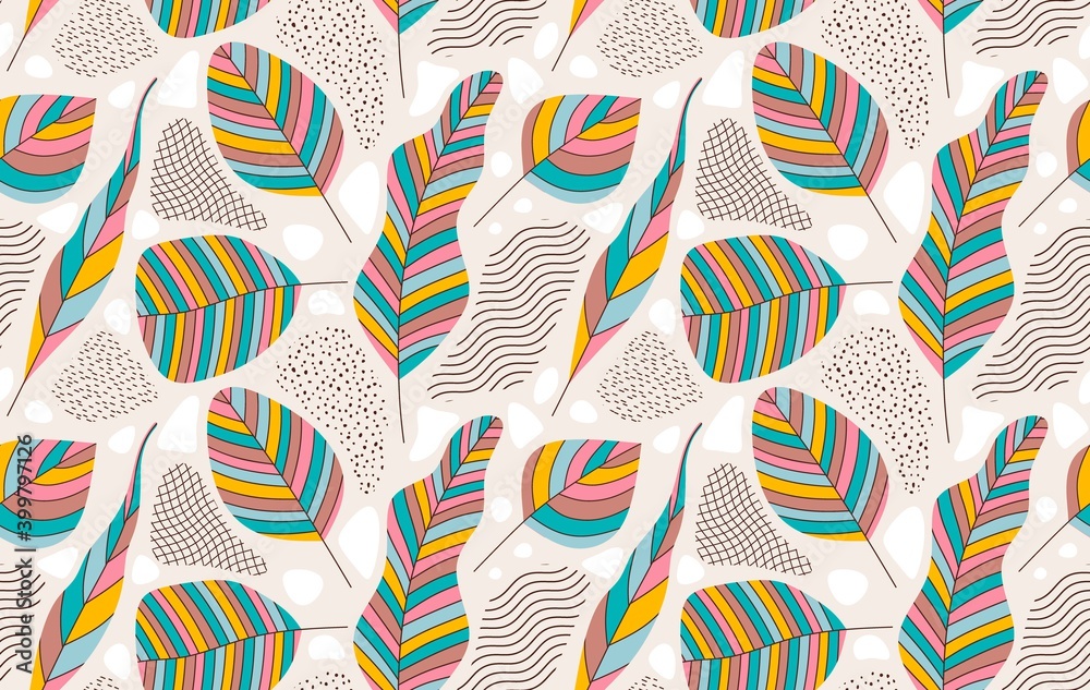 Seamless Floral leaves Pattern. 