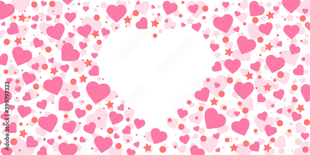 Heart love valentine pattern background with doted and stars Heart love valentine pattern background with doted and stars