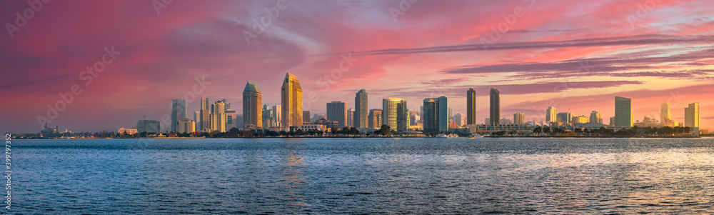 San Diego, California  skyline at dawn