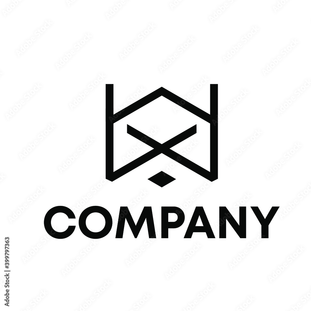 Fototapeta premium letter AW logo