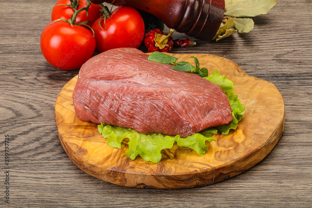 Raw beef piece for cooking