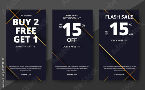 Flash sale discount banner template promotion, end of season special offer banner, template design for media promotions and social media promo, vector illustration.