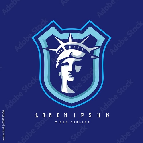statue of Liberty logo design vector