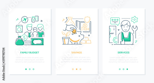Budget - vector line design style web banners
