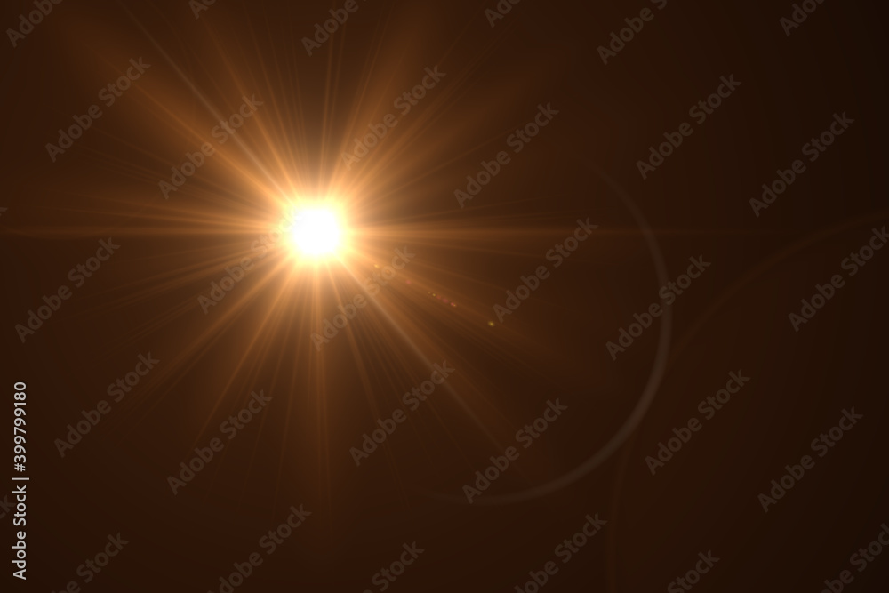 Beautiful optical lens flare effect Golden sun light Beautiful optical lens flare effect Golden sun light