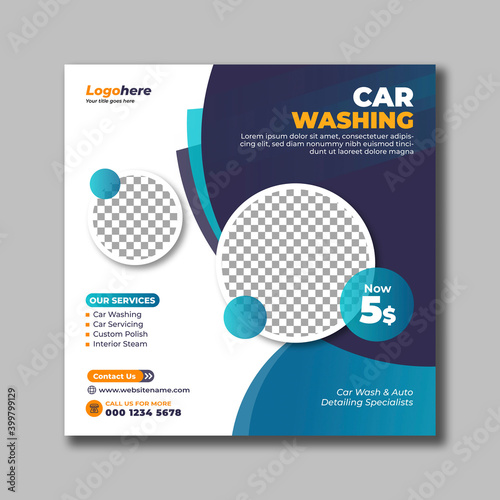 Car Washing Social Media Post Template 