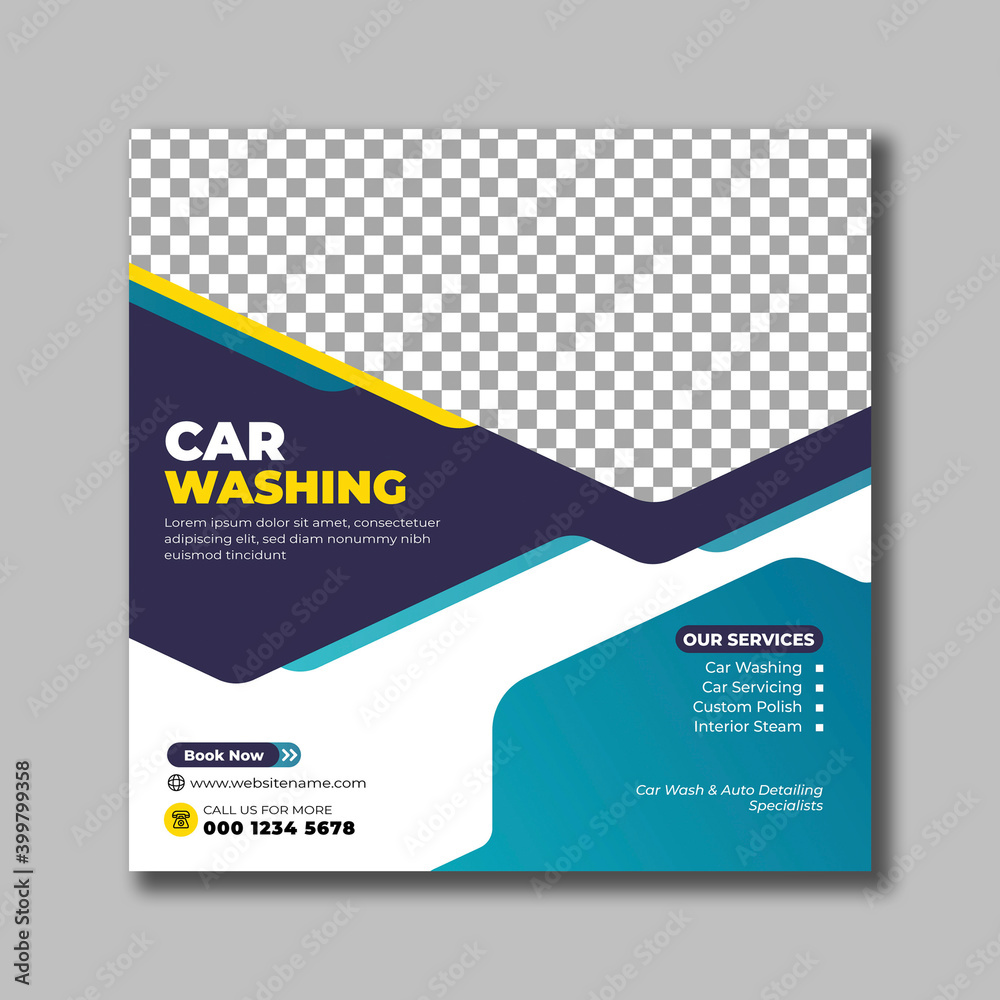 Car Washing Social Media Post Template Car Washing Social Media Post Template