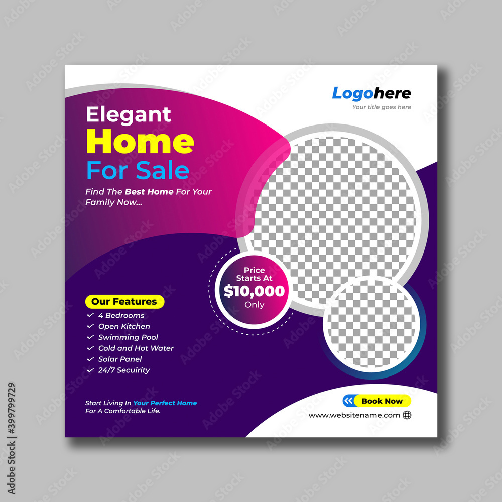 Home Real State Social Media Post Template Home Real State Social Media Post Template