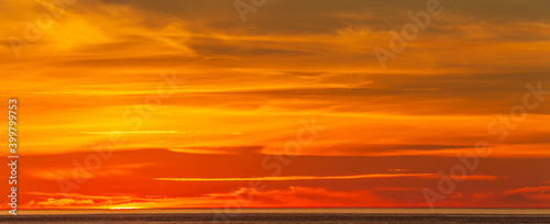 Incredible sunset sky over Rialto Beach  Olympic National Park  USA