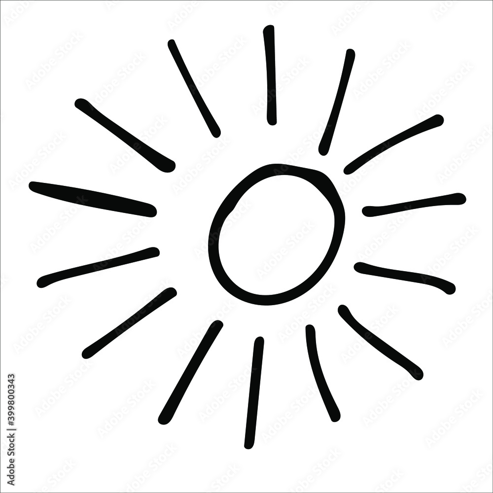 Single hand drawn doodle element vector illustration sun for morning mood. Illustration for the morning weather and nice design. Single hand drawn doodle element vector illustration sun for morning mood. Illustration for the morning weather and nice design.