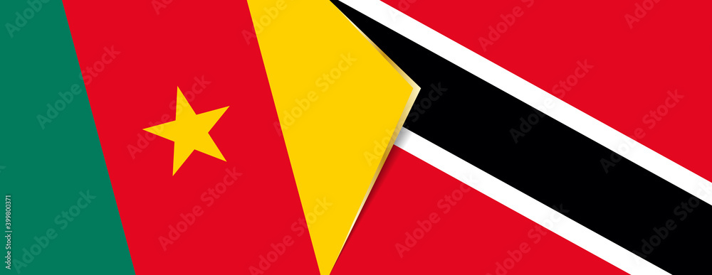 Cameroon and Trinidad and Tobago flags, two vector flags. Cameroon and Trinidad and Tobago flags, two vector flags.