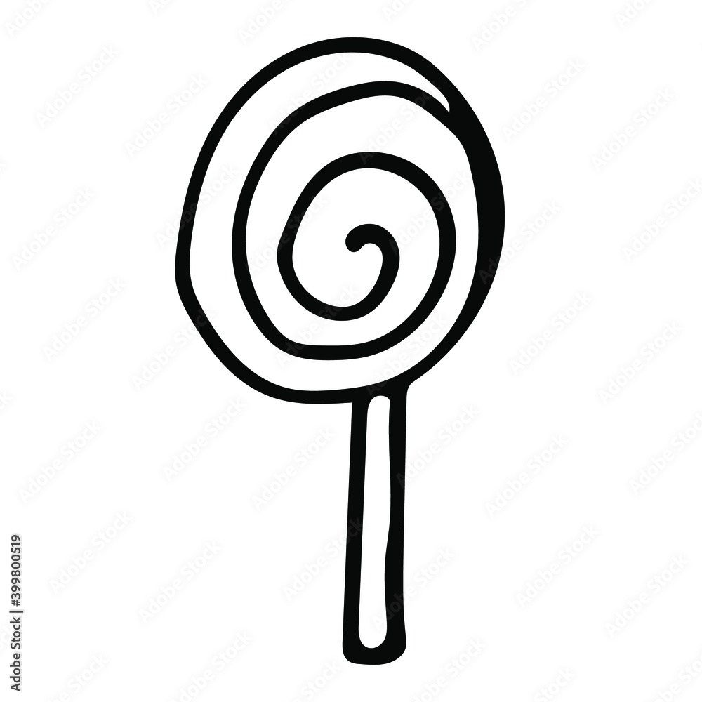 Single-element hand-drawn icon-caramel on a stick. Vector illustration of doodles for cafes and restaurants, cute postcards and culinary design. Single-element hand-drawn icon-caramel on a stick. Vector illustration of doodles for cafes and restaurants, cute postcards and culinary design.
