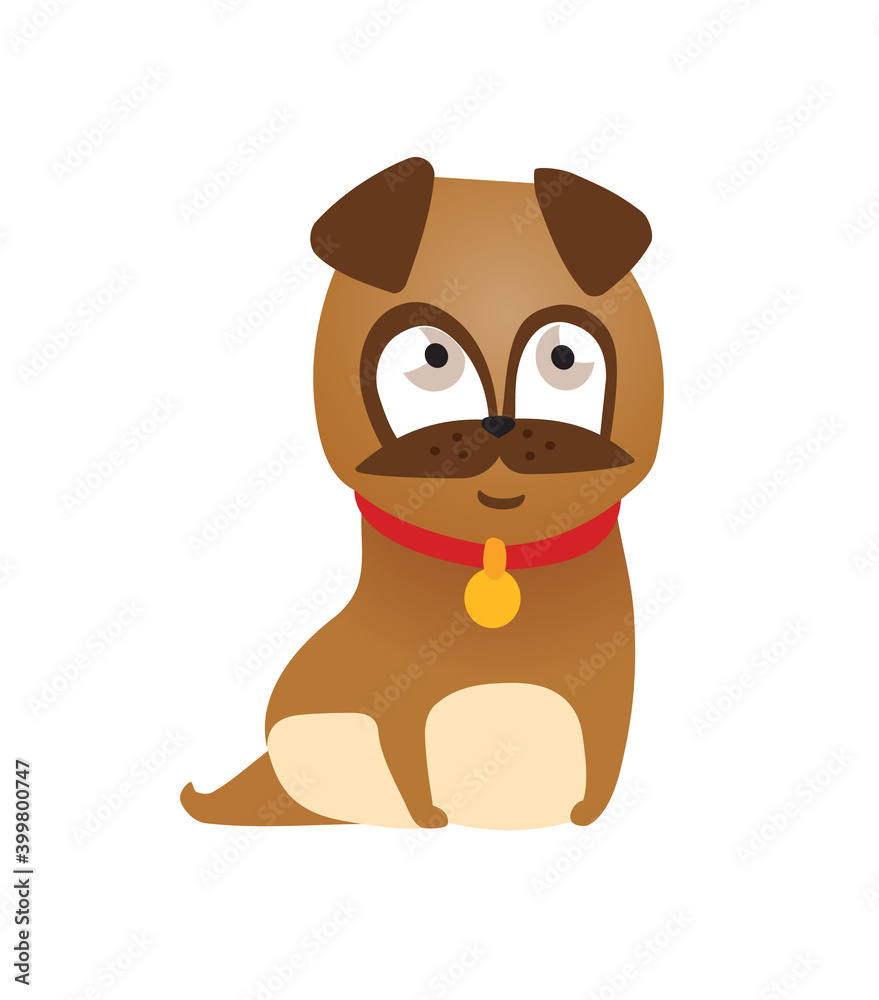 Obraz premium illustration of cute and funny cartoon puppy activity.