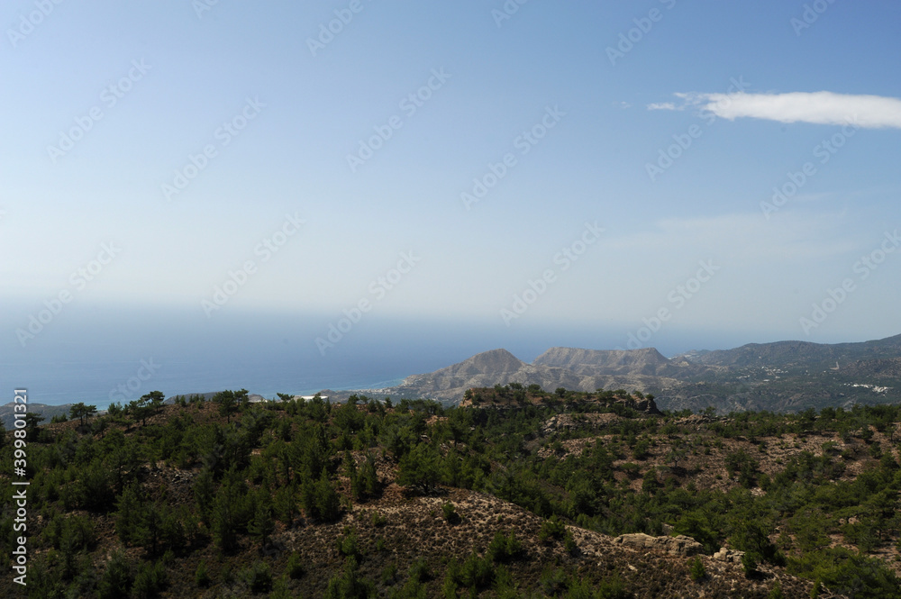 Le village de Myrtos vu depuis Anatoli à Iérapétra en Crète