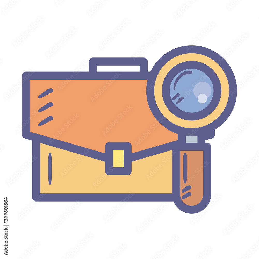 suitcase bag and lupe vector design suitcase bag and lupe vector design