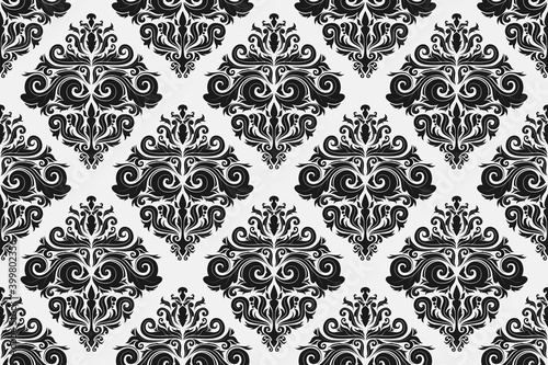Damask seamless pattern background. vector illustration