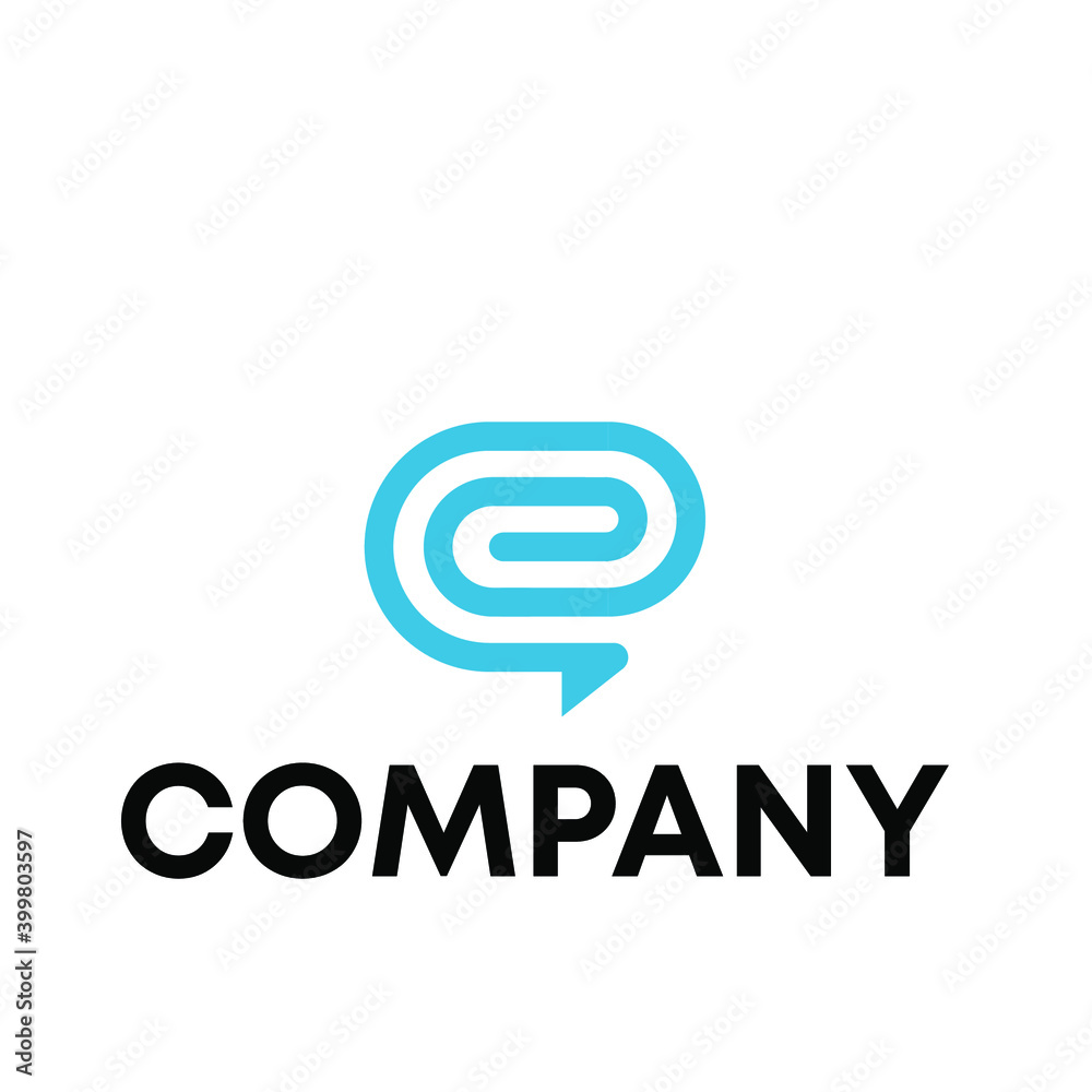 E Chat logo design