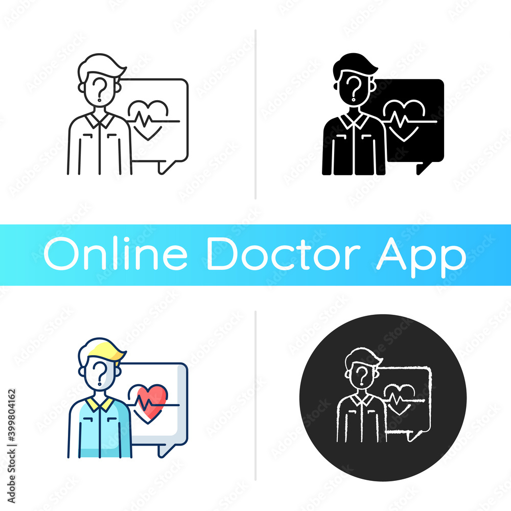 Anonymous question icon. Health and medicalrelated questions. Chatting