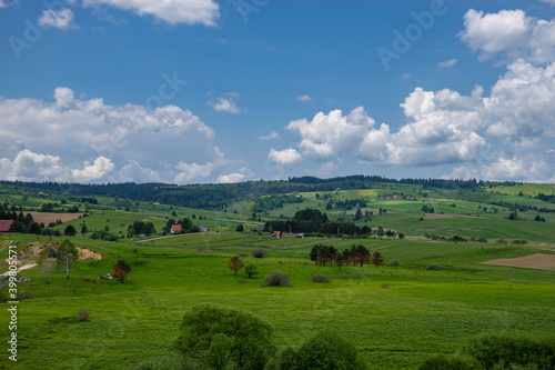 landscape with field and blue sky