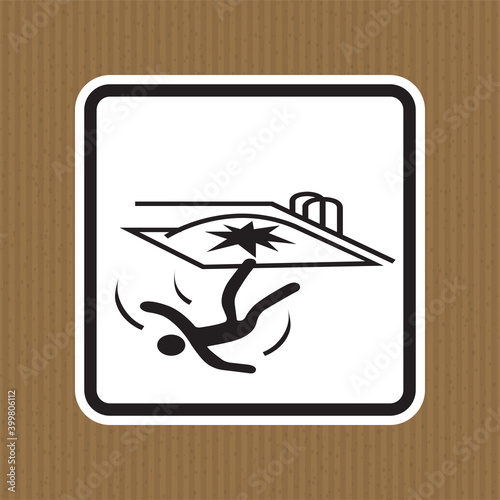 Fall Hazard Symbol Sign Isolate on White Background,Vector Illustration