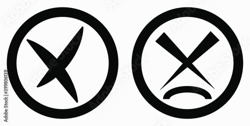 Cancel icon. Prohibition of action. Stop procedure. Cancel download. Vector icon.