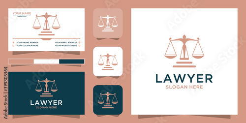 Law logotype. with business card template