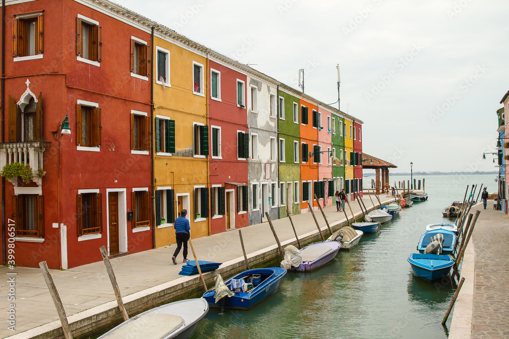  Venice: Burano Island Canal with Lagoon View