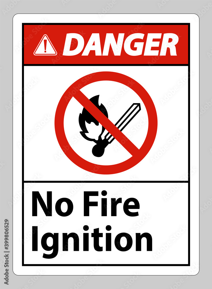 Danger No Fire Ignition Symbol Sign On White Background Danger No Fire Ignition Symbol Sign On White Background