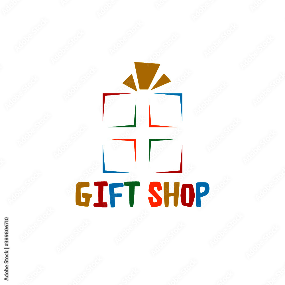 Gift shop logo icon isolated on white background Gift shop logo icon isolated on white background