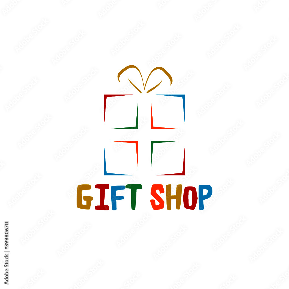 Gift shop logo icon isolated on white background