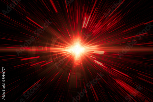 Fire laser red light moving fastest high speed concept, Acceleration super fast speedy drive motion blur abstract for background design.