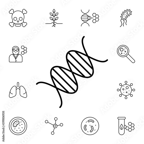 Dna flat vector icon in biology pack