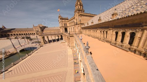 Aerial view of the Plaza de Espana in Seville photo