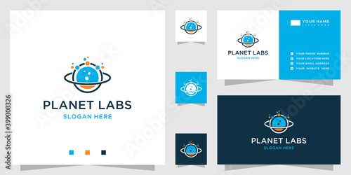 Planet labs logo. with business card template