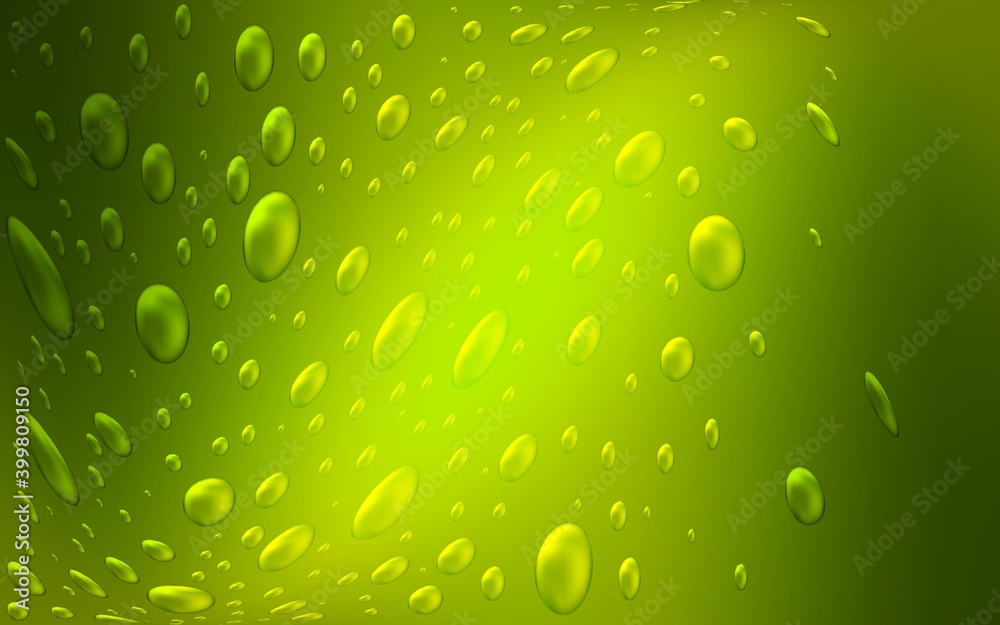 Light Green, Yellow vector cover with spots. Modern abstract illustration with colorful water drops. Pattern can be used as texture of water, rain drops.