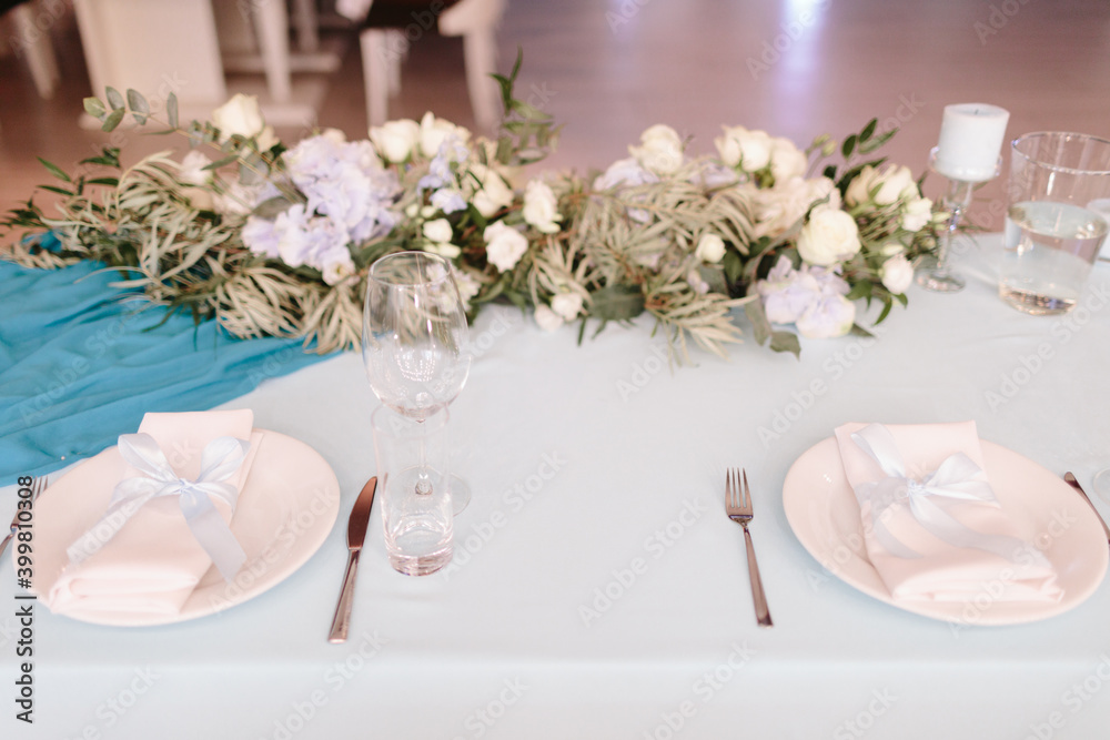 Wedding decor. Beautiful event venue. Creative decoration Wedding decor. Beautiful event venue. Creative decoration