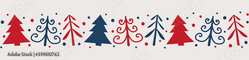 Christmas banner with tree icons. Vector